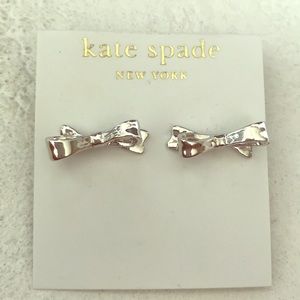 Kate Spade Bow Earrings Silver NWT